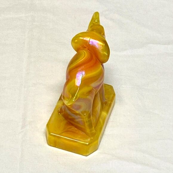Boyd Art Glass Zack the Elephant Figure Slag Glass Sunkiste Carnival Iridescent - Picture 3 of 9